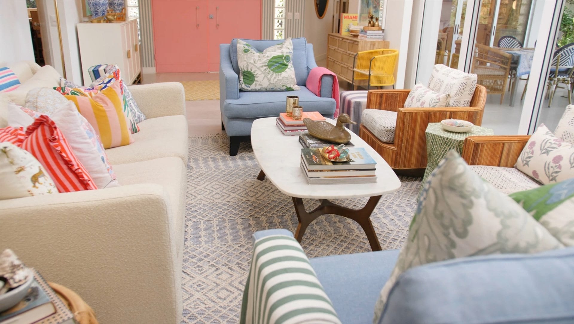 Living room seating and coffee table
